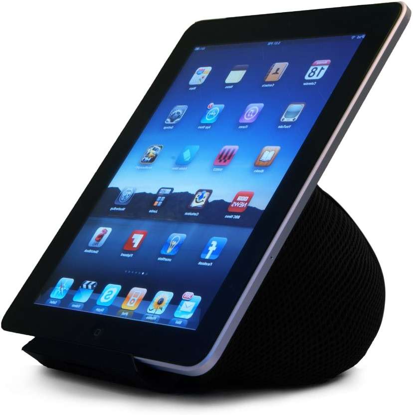 iProp Tablet Bed & Lap Stand; Bean Bag Universal Tablet Holder Compatible with iPad 1/2/3/4, Mini, Air, Pro, Android and Windows Tablets, eReaders (Black) - Image 3