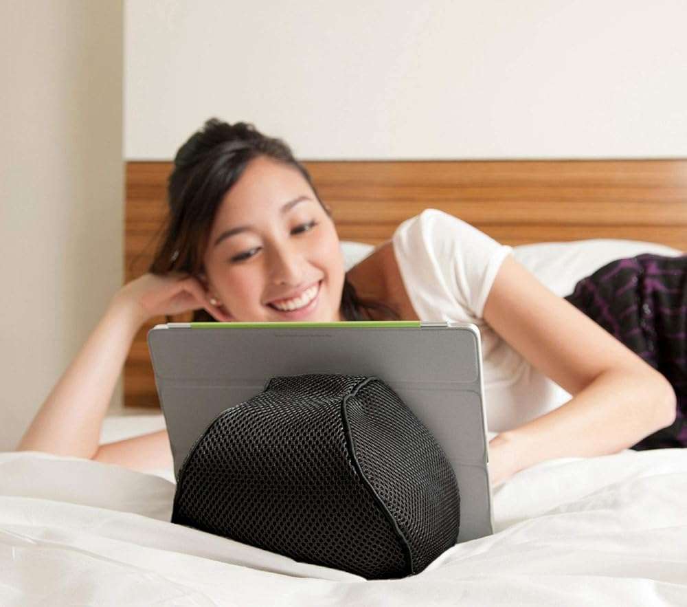 iProp Tablet Bed & Lap Stand; Bean Bag Universal Tablet Holder Compatible with iPad 1/2/3/4, Mini, Air, Pro, Android and Windows Tablets, eReaders (Black) - Image 4