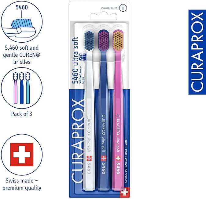 Curaprox CS 5460 Ultra-Soft Toothbrush – for Sensitive Teeth & Gums | Gentle Plaque Removal | 3-Pack |Random Colour - Image 2