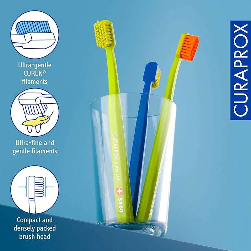 Curaprox CS 5460 Ultra-Soft Toothbrush – for Sensitive Teeth & Gums | Gentle Plaque Removal | 3-Pack |Random Colour - Image 3