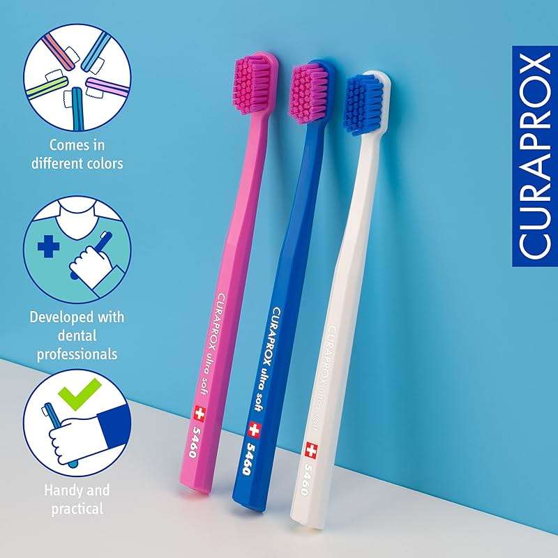 Curaprox CS 5460 Ultra-Soft Toothbrush – for Sensitive Teeth & Gums | Gentle Plaque Removal | 3-Pack |Random Colour - Image 4