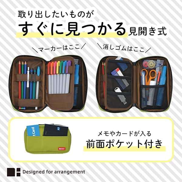 LIHIT LAB Large Capacity Zipper Pencil Case For School Office College, Big Capacity 4 Compartments Pencil Bag Holder Adults Teen Boys Girls, Travel Cosmetics Storage, Black (A7551-24) - Image 4