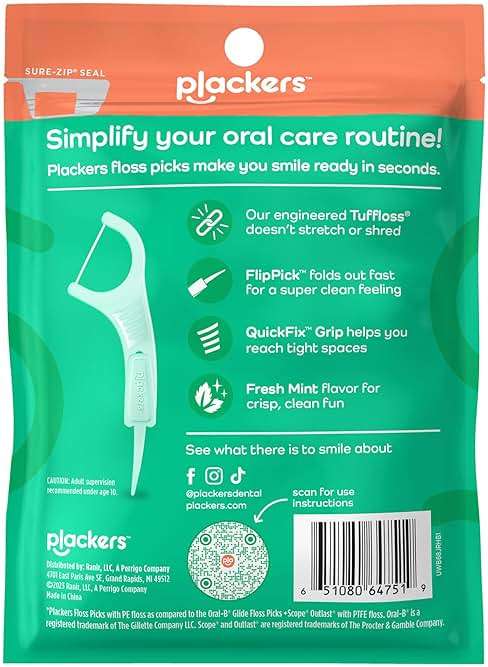 Plackers Micro Line Dental Floss Picks, Fold-Out FlipPick, Tuffloss, Mint, 36 Count - Image 2