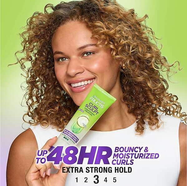 Garnier Fructis Curl Shine Conditioning Hair Gel, Frizz Control for Curly, Wavy, and Coily Hair, Extra Strong Hold for Up to 48 HRs of Bouncy, Moisturized Curls, 5.1 Fl Oz (Packaging May Vary) - Image 4