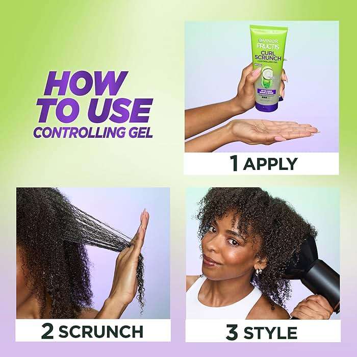 Garnier Fructis Curl Shine Conditioning Hair Gel, Frizz Control for Curly, Wavy, and Coily Hair, Extra Strong Hold for Up to 48 HRs of Bouncy, Moisturized Curls, 5.1 Fl Oz (Packaging May Vary) - Image 5