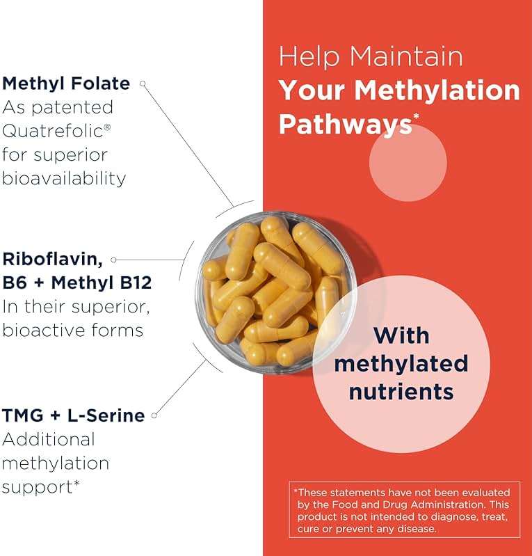 Designs for Health Homocysteine Supreme - Methylated Multivitamin of B Vitamins with Riboflavin, B6, B12, Folate, L-Serine & TMG for Brain Support & Healthy Inflammatory Response (120 Caps) - Image 3