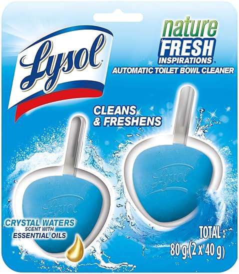 Lysol Automatic In-The-Bowl Toilet Cleaner, Cleans and Freshens Toilet Bowl, Atlantic Fresh Scent, 2 Count (Pack of 1) - Image 1