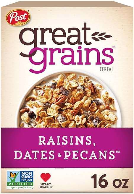 Great Grains Raisins Dates and Pecans Breakfast Cereal, Raisin Cereal with Sweet Dates and Granola Clusters, Non-GMO Project Verified, 16 OZ Box | Raisin Cereal with Sweet Dates, Granola Clusters, Non-GMO Project Verified - Image 1