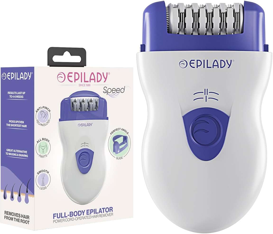 Epilady Speed Corded Epilator for Women – Dual-Speed 40-Disc Root Hair Removal Device for Legs, Underarms and Bikini Area Compact Waterproof Anti-Pinch Design for Smooth Long-Lasting Results - Image 1