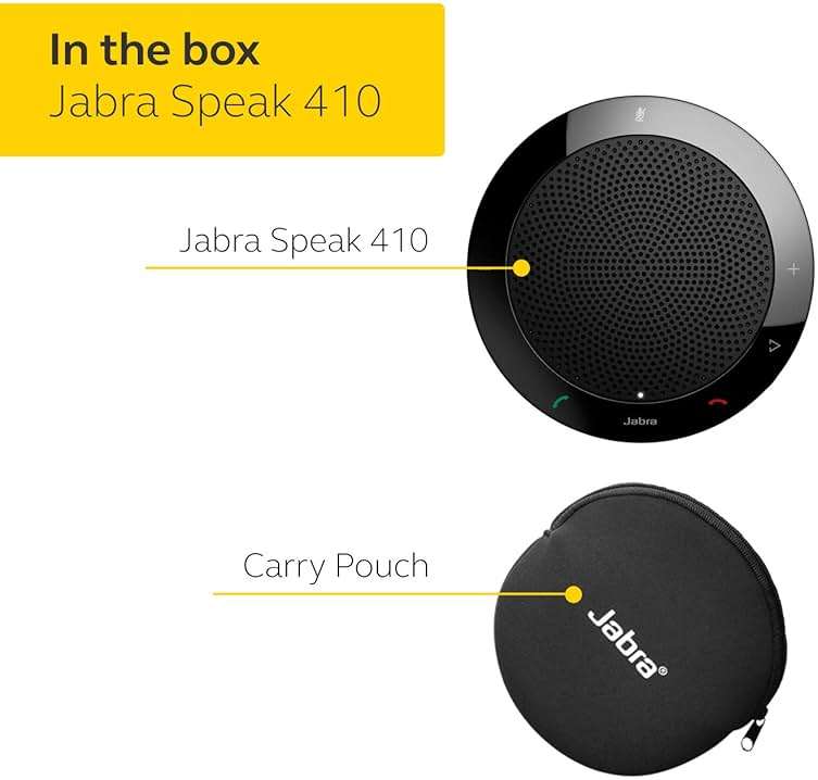 Jabra 7410-209 Model Speak 410 USB Speakerphone, Plug and Play Solution, Works with All PCs, Outstanding Sound Quality, Full Compatibility with UC Systems & VoIP Clients, LED Indicators - Image 6