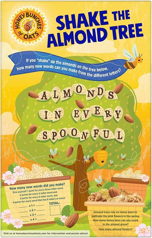 Honey Bunches of Oats with Almonds Breakfast Cereal, Almond Cereal with Oats and Granola Clusters, Family Size 18 oz Box - Image 4