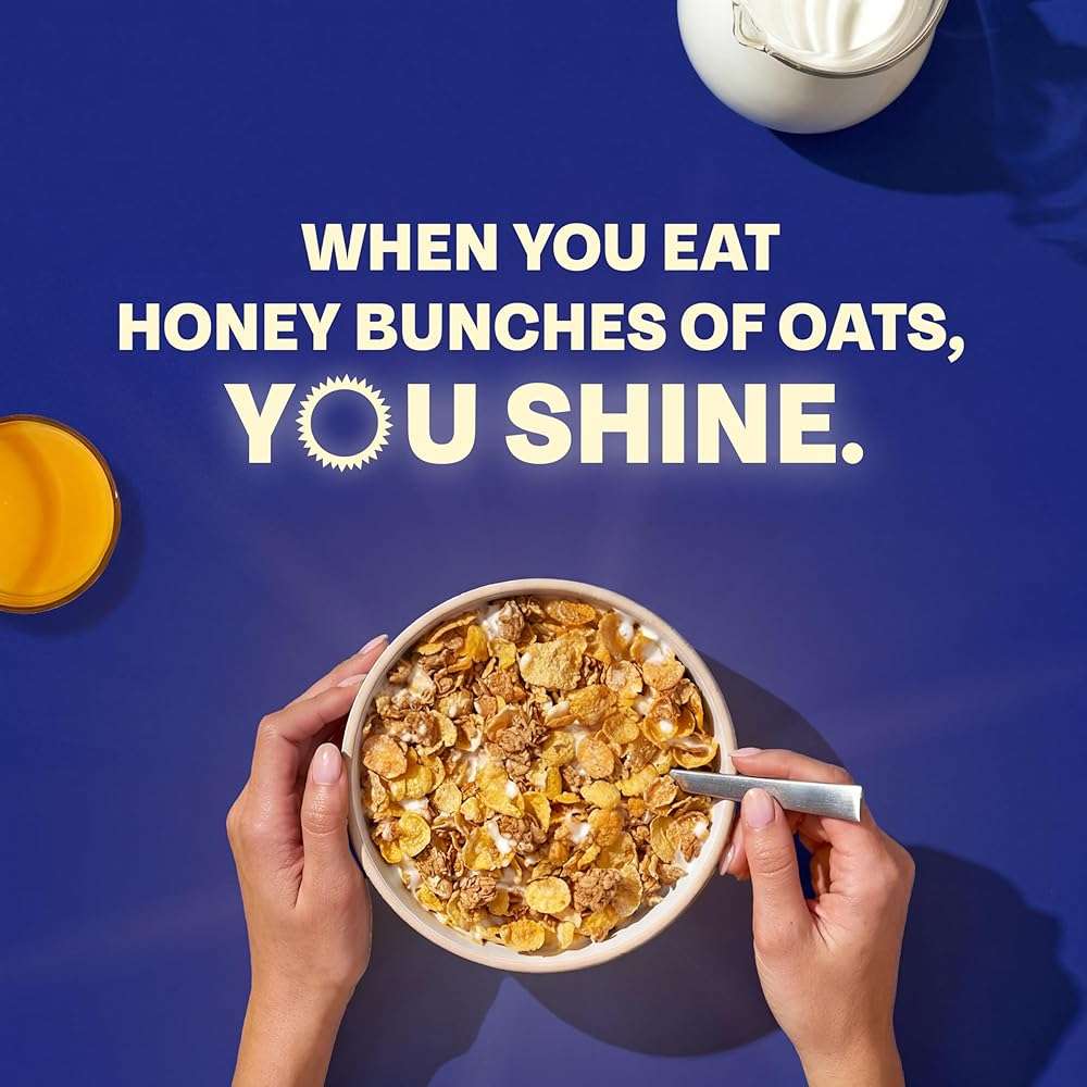 Honey Bunches of Oats with Almonds Breakfast Cereal, Almond Cereal with Oats and Granola Clusters, Family Size 18 oz Box - Image 5