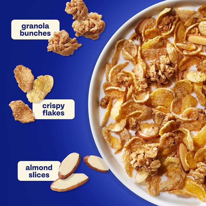 Honey Bunches of Oats with Almonds Breakfast Cereal, Almond Cereal with Oats and Granola Clusters, Family Size 18 oz Box - Image 6