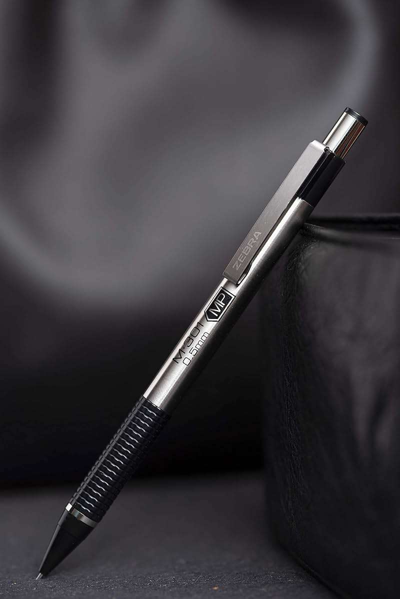 Zebra Pen, M-301 Mechanical Pencil, 0.7mm Point, Stainless Steel Barrel, Textured Grip, Smooth Writing Performance, Refillable, STEEL Series, 2-Count, (54312) - Image 4