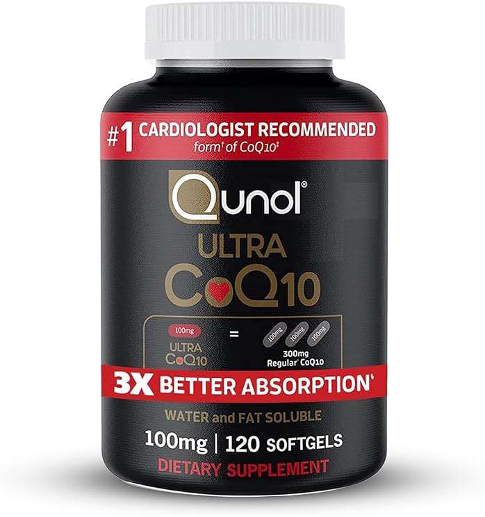 Qunol Ultra CoQ10 100mg, 3x Better Absorption, Patented Water and Fat Soluble Natural Supplement Form of Coenzyme Q10, Antioxidant for Heart Health, 120 Count Softgels - Image 1