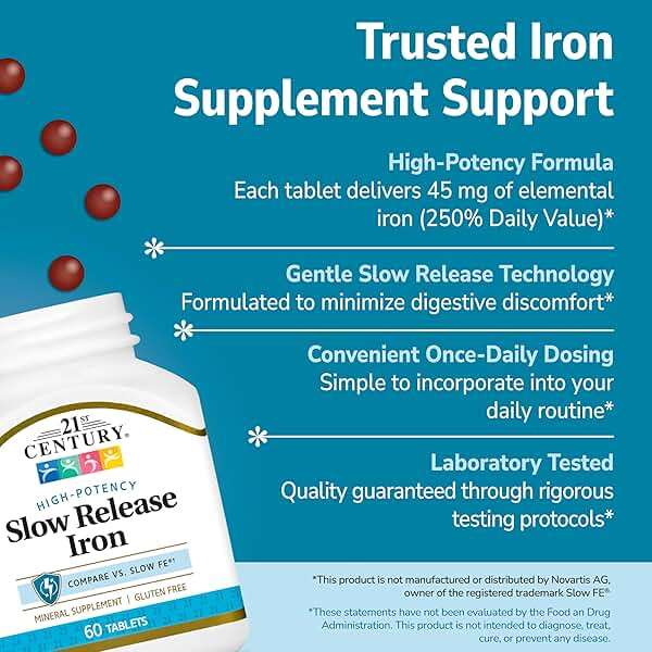 21st Century Slow Release Iron Tablets, 60 Count - Image 3