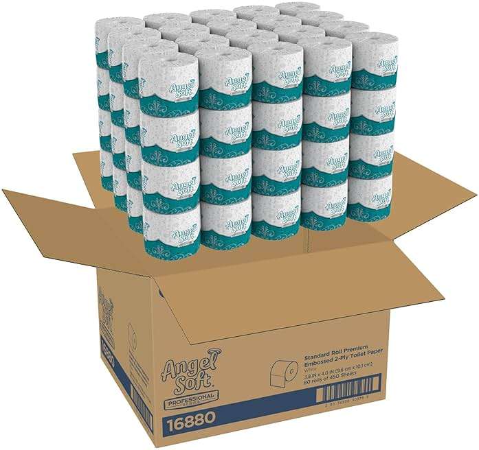Angel Soft Professional Series by Georgia-Pacific PRO 2-Ply Embossed Toilet Paper, White, Individually Wrapped, 450 Sheets Per Roll, 80 Toilet Tissue Rolls Per Case, 16880 - Image 2