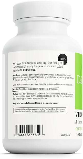 DAVINCI Labs Vira-Shield - Dietary Supplement to Support Detox, Immune System and Healthy GI Function* - with Black Walnut, Wormwood, Olive Leaf, PAU D’Arco, and More - Gluten-Free - 120 Tablets - Image 3