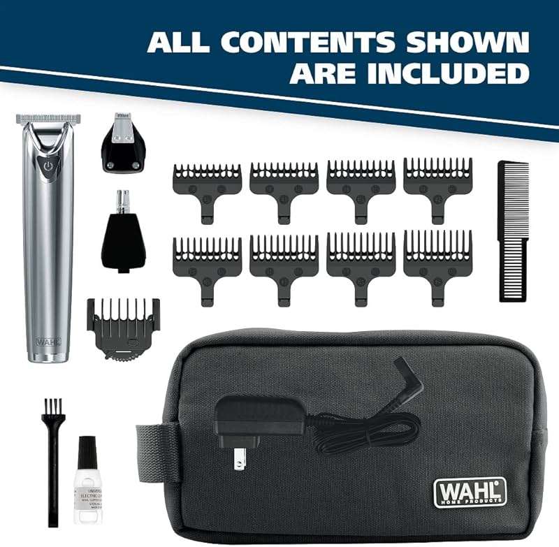 Wahl USA Stainless Steel Lithium-Ion Cordless Beard Trimmer for Men - Rechargeable All in One Men's Beard Trimmer with Rotary Ear & Nose Trimmer, & Detail Trimmer - Model 9818A - Image 2