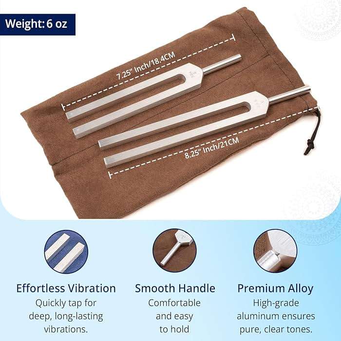 Body Tuners Tuning Forks - 256Hz & 384Hz (C&G) for Sound Healing, Precision-Machined Aluminum Alloy - Made in USA - Chakra Healing, Sound Therapy, Reiki, Yoga, Energy Balancing Tools. - Image 4