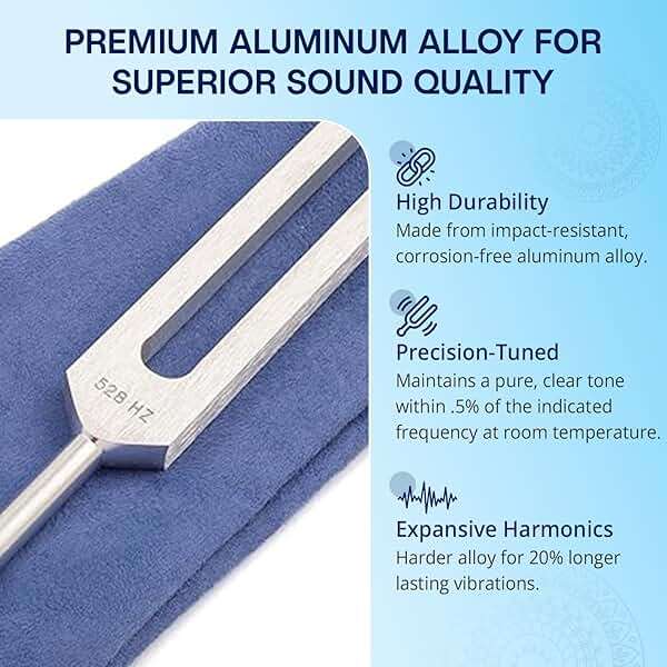 Solfeggio Tuning Forks for Healing Set - Made in the USA - Chakra Tuning Fork Set Includes 528 hz Tuning Fork - Sound Healing Instruments & Sound Therapy Instruments - Image 5