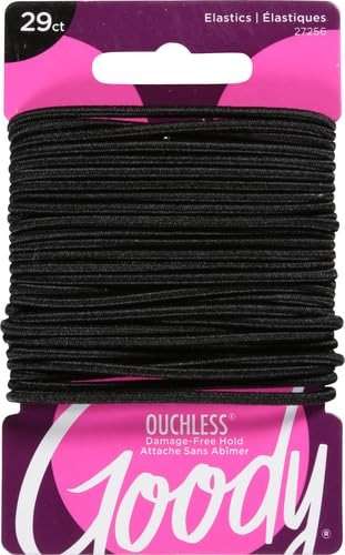 Goody Ouchless Womens Elastic Hair Tie - 29 Count, Black - 2MM for Fine to Medium Hair - Pain-Free Hair Accessories for Women Perfect for Long Lasting Braids, Ponytails and More - Image 2