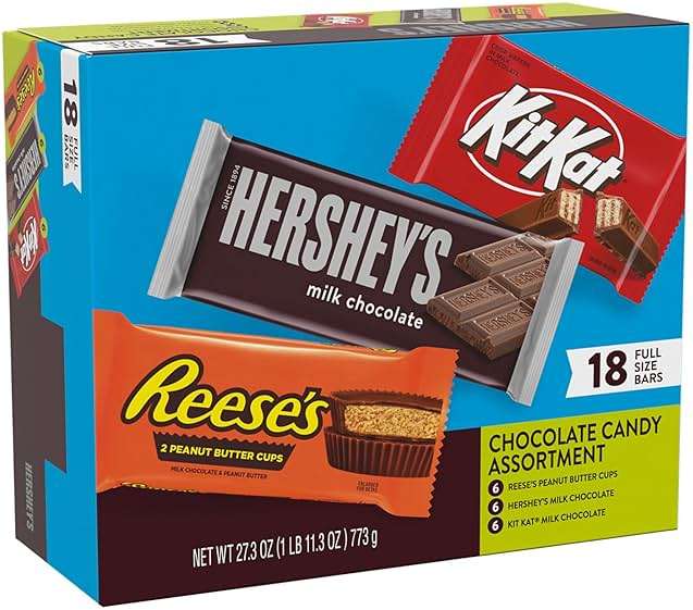 HERSHEY'S, KIT KAT and REESE'S Assorted Milk Chocolate Candy Variety Box, 27.3 oz (18 Count) - Image 3