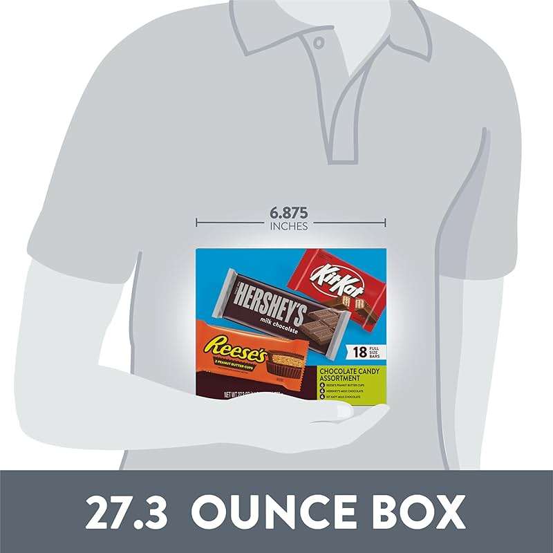 HERSHEY'S, KIT KAT and REESE'S Assorted Milk Chocolate Candy Variety Box, 27.3 oz (18 Count) - Image 4