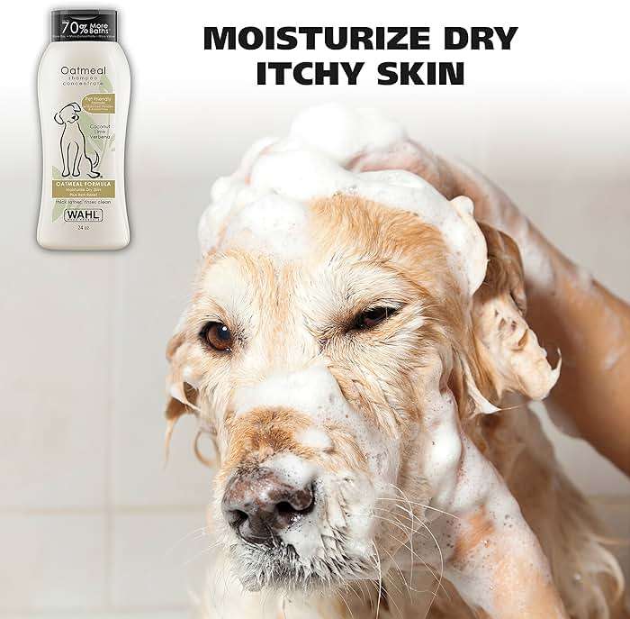 Wahl USA Dry Skin & Itch Relief Pet Shampoo for Dogs – Oatmeal Formula with Coconut Lime Verbena Scent & Pet Friendly Formula, 24 Oz - Model 820004A - Image 2