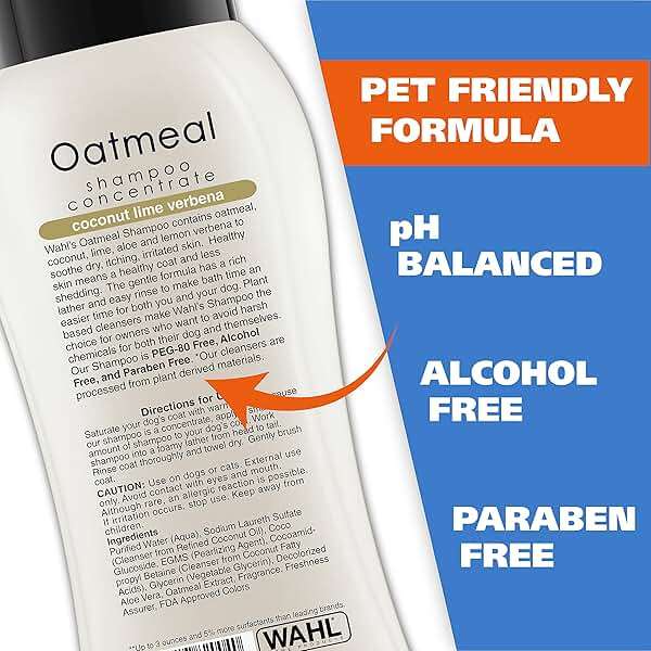 Wahl USA Dry Skin & Itch Relief Pet Shampoo for Dogs – Oatmeal Formula with Coconut Lime Verbena Scent & Pet Friendly Formula, 24 Oz - Model 820004A - Image 6