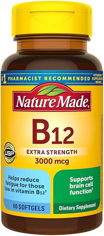 Nature Made Vitamin B12 Extra Strength 3000 mcg, B12 Vitamin Supplement for Energy Metabolism Support, 60 Softgels, 60 Day Supply - Image 1