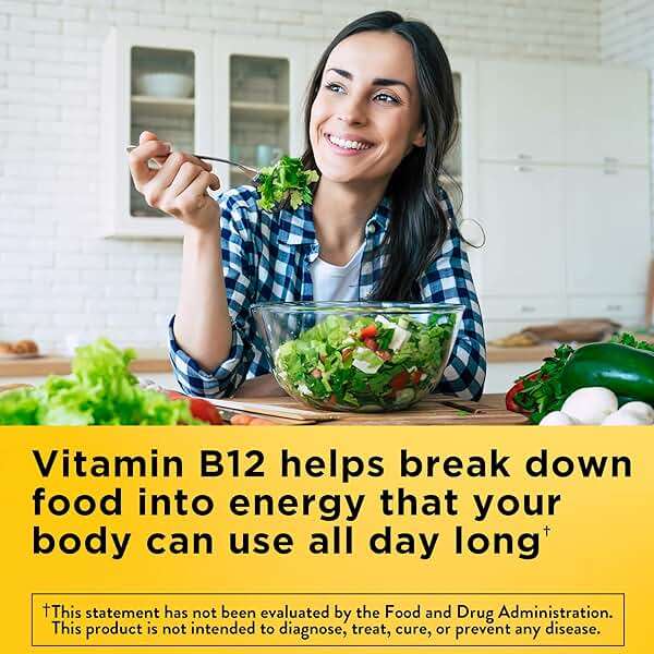 Nature Made Vitamin B12 Extra Strength 3000 mcg, B12 Vitamin Supplement for Energy Metabolism Support, 60 Softgels, 60 Day Supply - Image 2