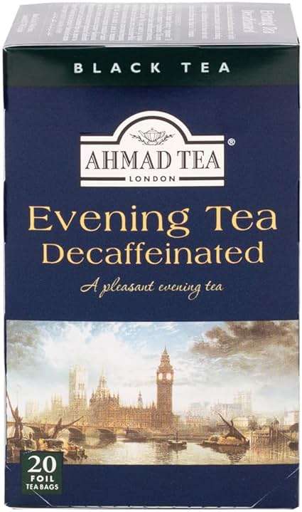 Ahmad Tea Black Tea, Decaffeinated Evening Teabags, 20 ct (Pack of 1) - Decaffeinated & Sugar-Free - Image 1