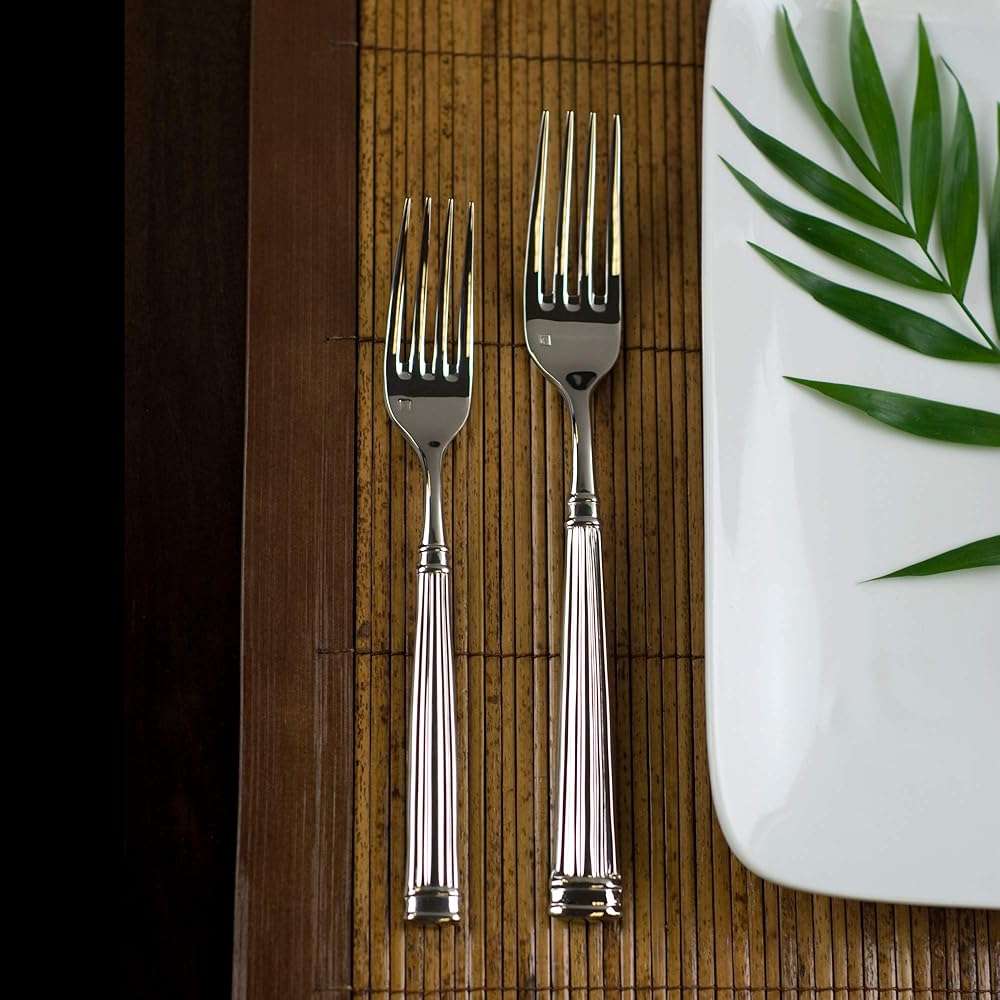 FORTESSA Doria 18/10 Stainless Steel Flatware, 5 Piece Place Setting With Table Knife, Forks and Spoons (Service For 1), Dishwasher Safe, Polished - Image 2