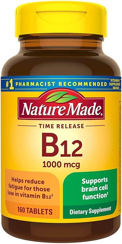 Nature Made Vitamin B12 1000 mcg, B12 Vitamins, Dietary Supplement for Energy Metabolism Support, 160 Time Release Tablets, 160 Day Supply - Image 1