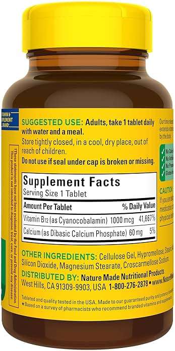 Nature Made Vitamin B12 1000 mcg, B12 Vitamins, Dietary Supplement for Energy Metabolism Support, 160 Time Release Tablets, 160 Day Supply - Image 8