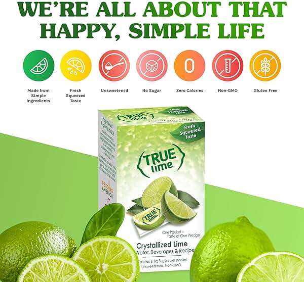 True Lime 100ct (Pack of 1) - Water Enhancer - Bulk Dispenser - 0 Calorie Drink Mix Packets for Water - Sugar Free Lime Flavoring Powder Packets - Image 2