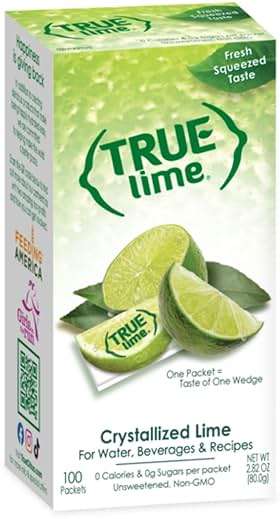 True Lime 100ct (Pack of 1) - Water Enhancer - Bulk Dispenser - 0 Calorie Drink Mix Packets for Water - Sugar Free Lime Flavoring Powder Packets - Image 3