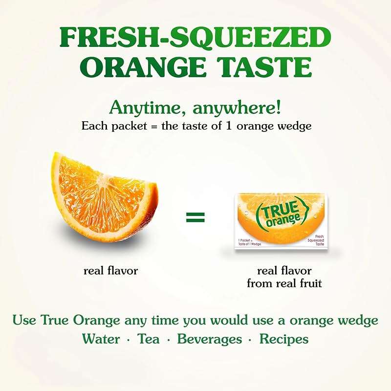 True Orange Dispenser Pack 100ct. Natural Flavored Water Enhancer, Great beverage option for Paleo Diet, Adkin's Diet, and other healthly diet programs. - Image 3