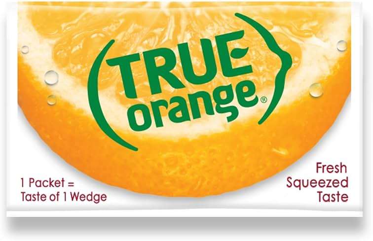 True Orange Dispenser Pack 100ct. Natural Flavored Water Enhancer, Great beverage option for Paleo Diet, Adkin's Diet, and other healthly diet programs. - Image 5