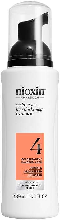 Nioxin System 4 Scalp Care + Hair Thickening Leave-In Treatment for Colored, Dry & Damaged Hair with Progressed Thinning | Maintain Vibrant Color | Nourish & Boost Density with Niacinamide & Biotin - Image 1