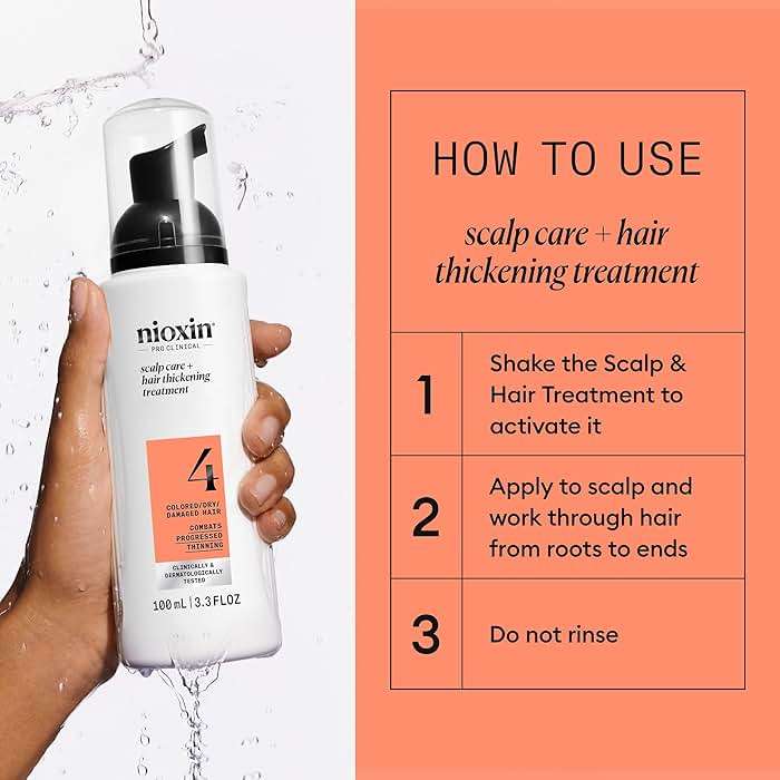 Nioxin System 4 Scalp Care + Hair Thickening Leave-In Treatment for Colored, Dry & Damaged Hair with Progressed Thinning | Maintain Vibrant Color | Nourish & Boost Density with Niacinamide & Biotin - Image 7