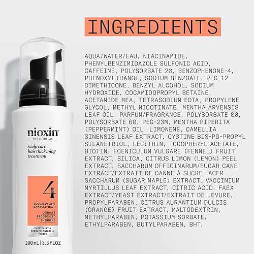 Nioxin System 4 Scalp Care + Hair Thickening Leave-In Treatment for Colored, Dry & Damaged Hair with Progressed Thinning | Maintain Vibrant Color | Nourish & Boost Density with Niacinamide & Biotin - Image 8