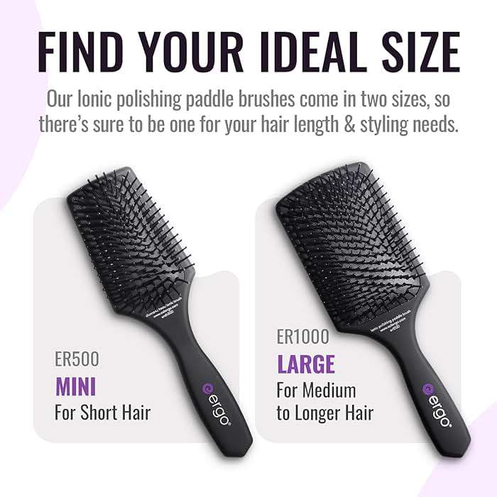 ERGO Ionic Paddle Hair Brush – Large Polishing Brush for Long-Lasting Shine, Detangling Brush for Wet & Dry Hair Care, Hair Styling Tool for Blow Drying (ER1000) - Image 4