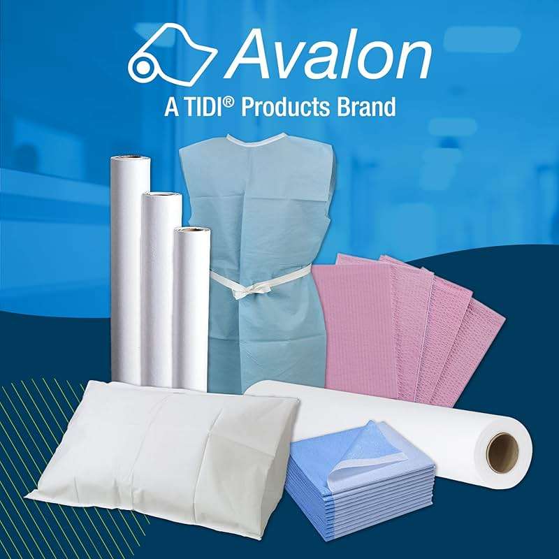 Avalon 703 Disposable Pillowcases, Blue, 21” Wide x 30” Long (Pack of 100) ― Single-Use Pillowcases ― Tissue with Poly Back to Help Prevent Leak-Through ― Pebble Embossed ― Medical Supplies - Image 7