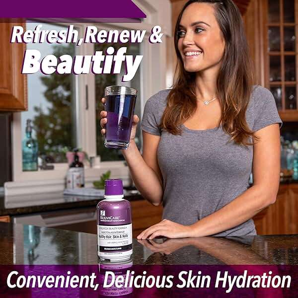 Rejuvicare Liquid Collagen Beauty Formula with Amino Acids, Protein and Biotin, Delicious Grape Flavor, Purple 16 oz ,32 servings - Image 4
