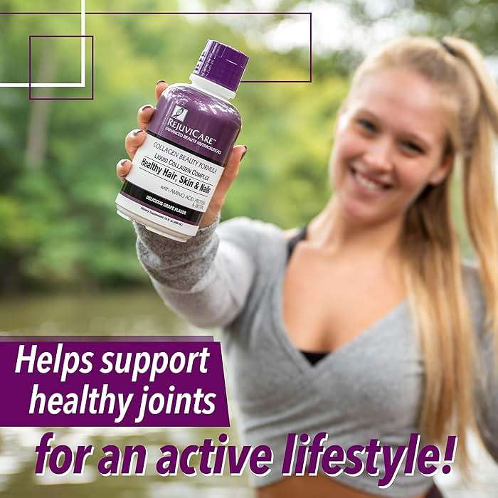 Rejuvicare Liquid Collagen Beauty Formula with Amino Acids, Protein and Biotin, Delicious Grape Flavor, Purple 16 oz ,32 servings - Image 5