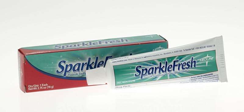 Medline Sparkle Fresh Toothpaste, Fluoride Protection, 2.75 oz., Dental Hygiene and Oral Care, Pack of 144 - Image 1