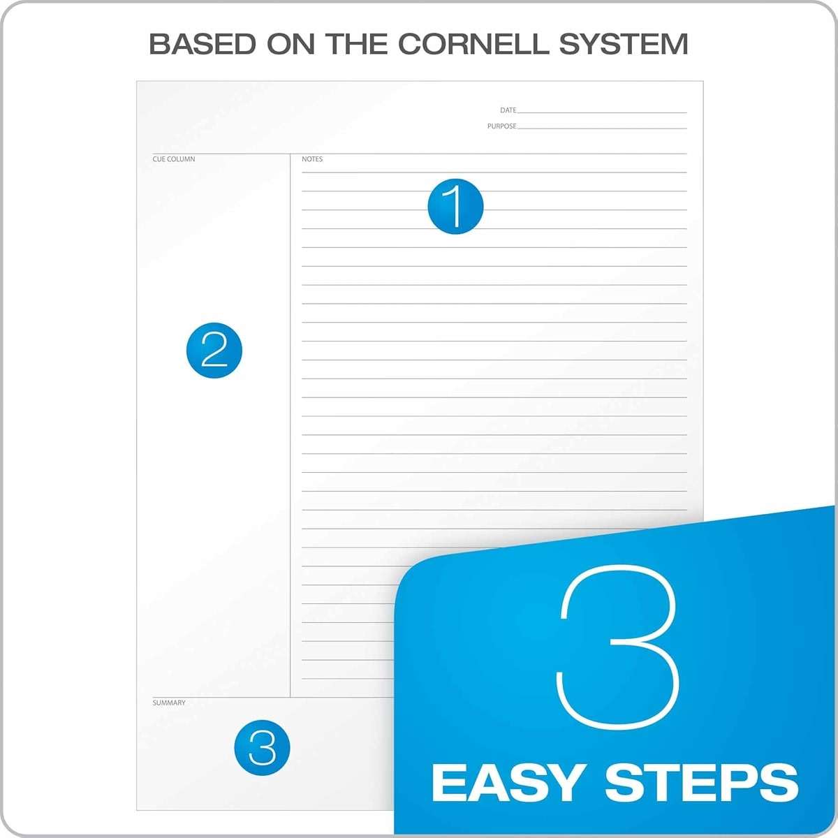 Oxford FocusNotes Writing Pad, Clear Note-Taking System, 8.5 x 11 Sheets, Guided Note, Cue & Summary Sections, 50 Sheets, Professional School and Office Notepad, Proudly Made in the USA - Image 3