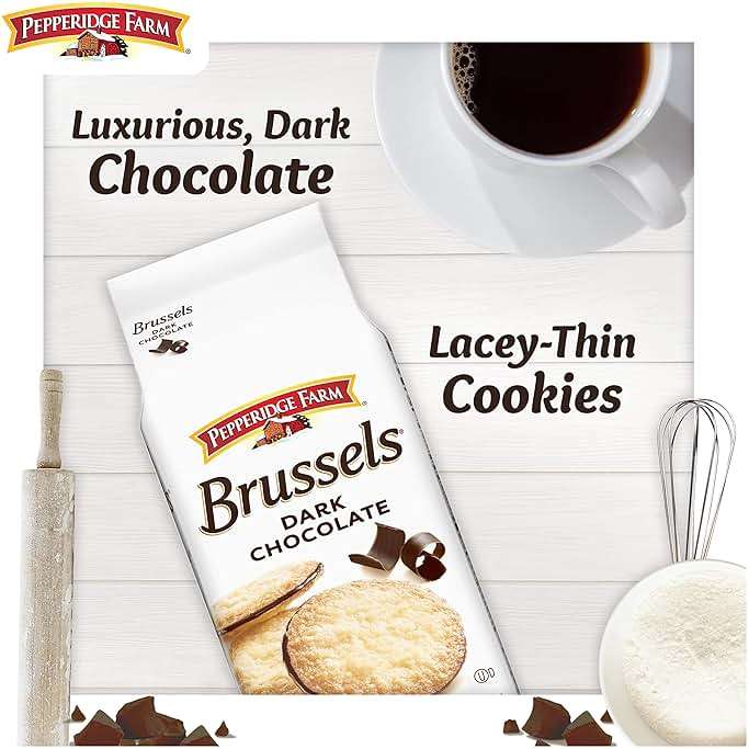 Pepperidge Farm Brussels Dark Chocolate, 15 Lace Cookies, 5.25 oz. Bag - Image 3